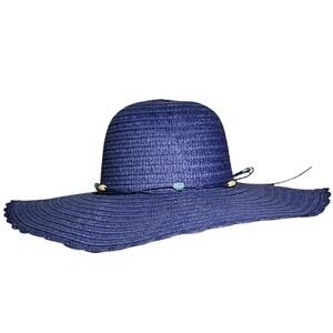 H by Halston Blue Sun Hat Womens One Size NWT